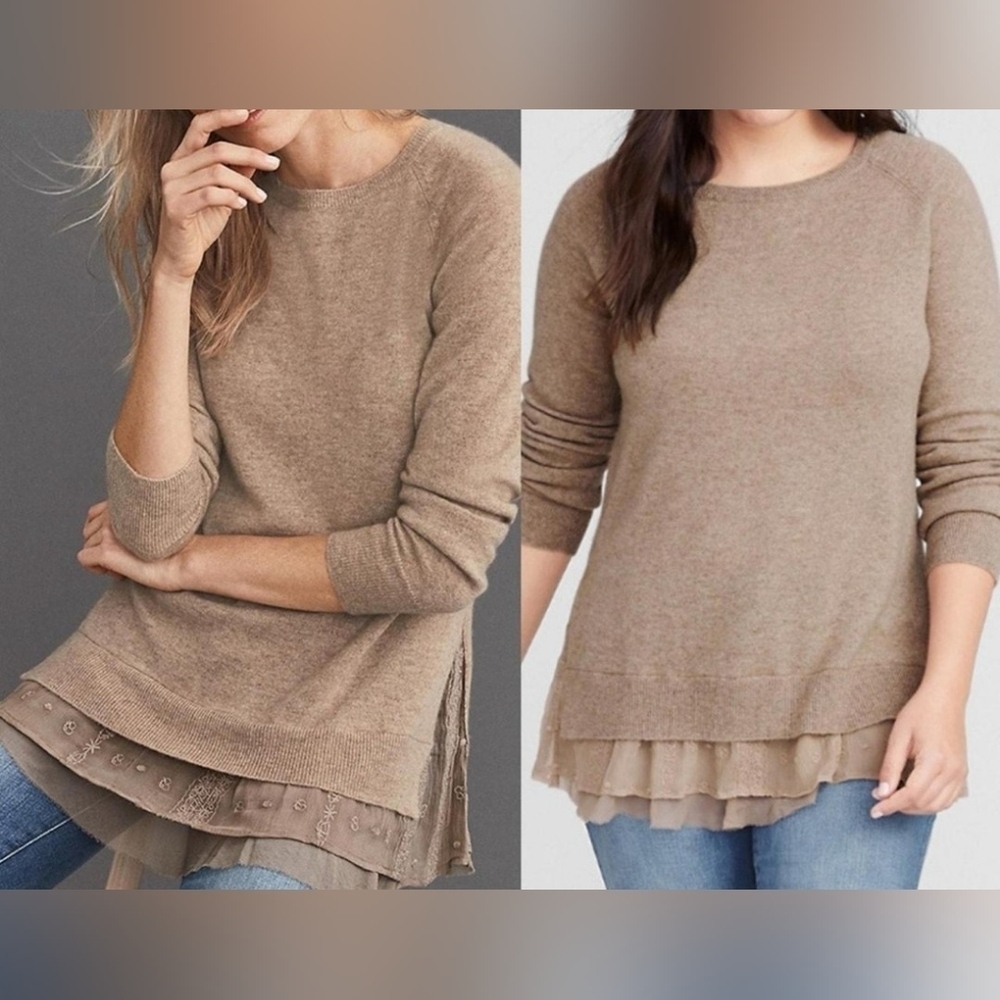 Garnet Hill 100% cashmere sweater Shirtail size small.